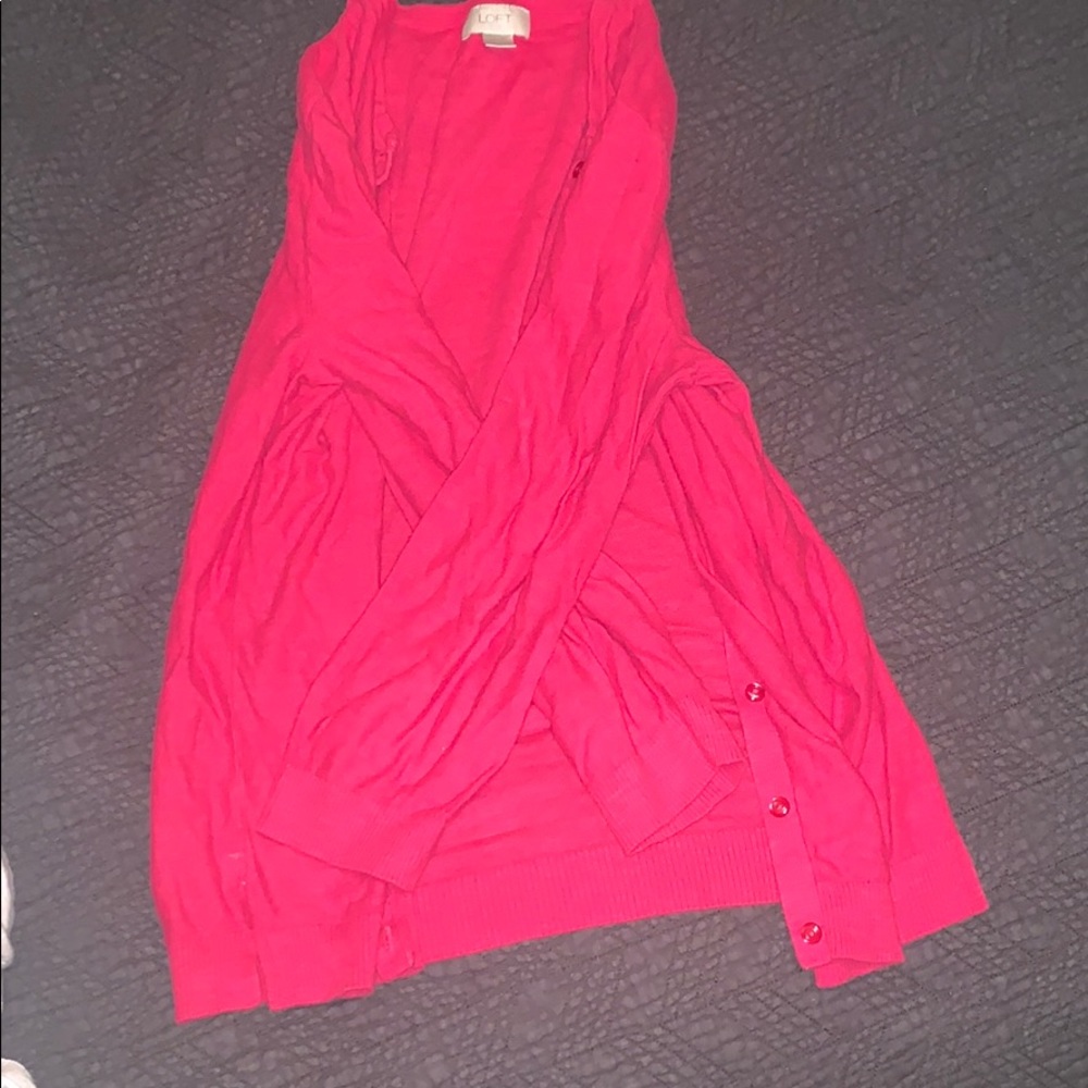 Hot pink Loft Cardigan